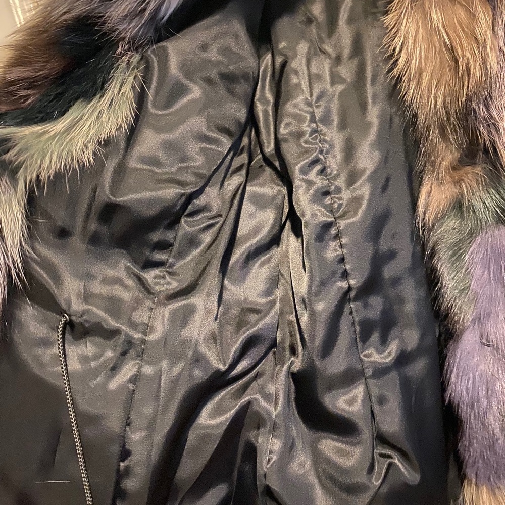 Multicolor Sectioned Fox Fur Jacket - image 8